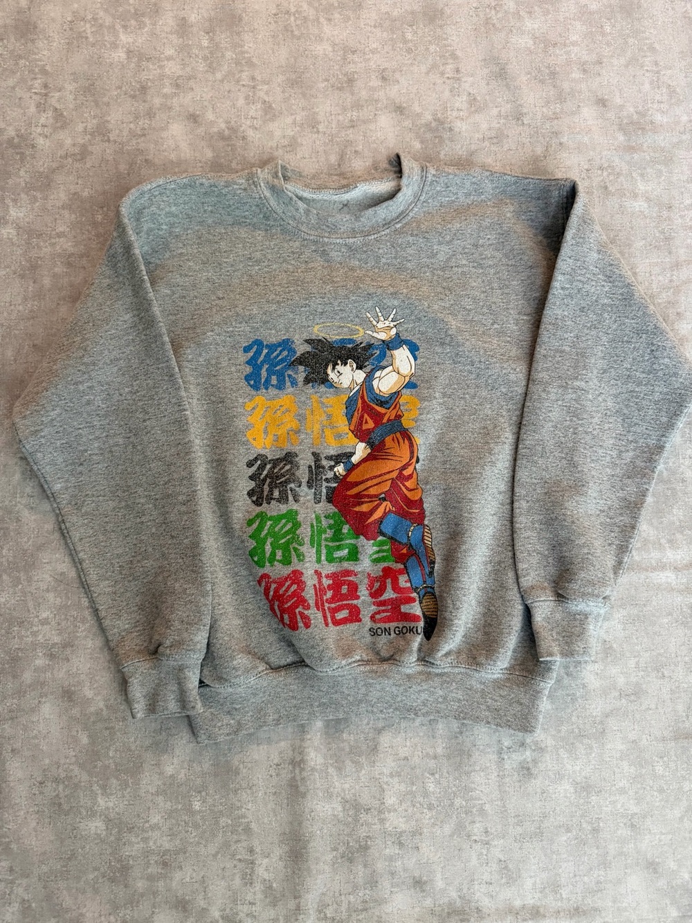 Gray Dragon Ball Z Son Goku Graphic Crewneck Sweatshirt